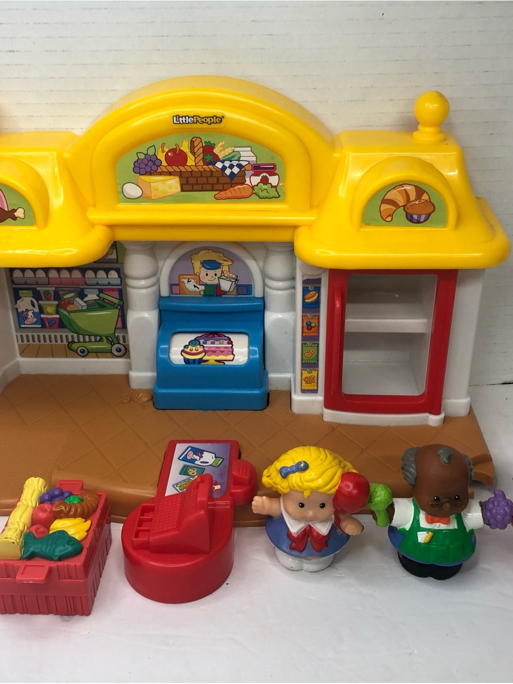 Fisher-Price Little People Corner Market Playset Grocery Man Car Sonya Set Lot